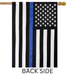 Thin Blue Line Embroidered Banner Flag