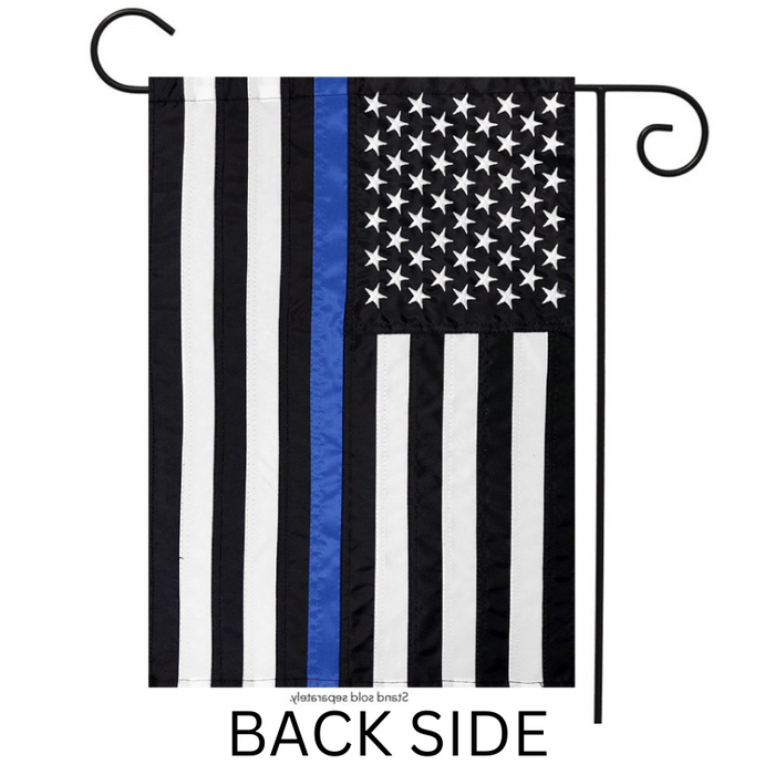 Thin Blue Line Embroidered Garden Flag