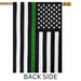 Thin Green Line Embroidered Banner Flag