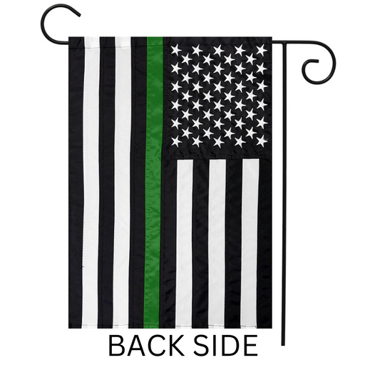 Thin Green Line Embroidered Garden Flag