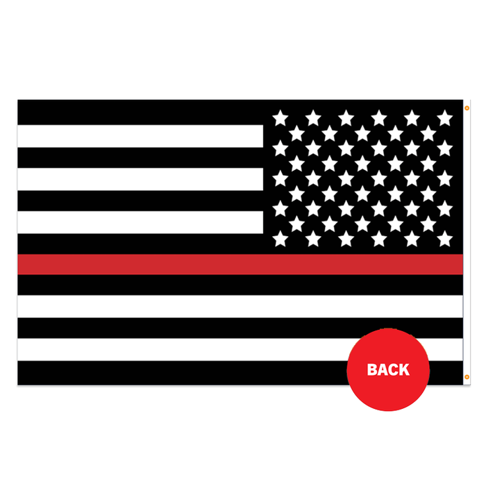 2x3' Thin Red Line Polyester Flag - Made in USA