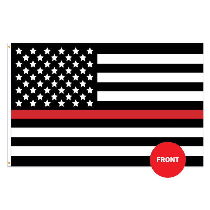 2x3' Thin Red Line Polyester Flag - Made in USA