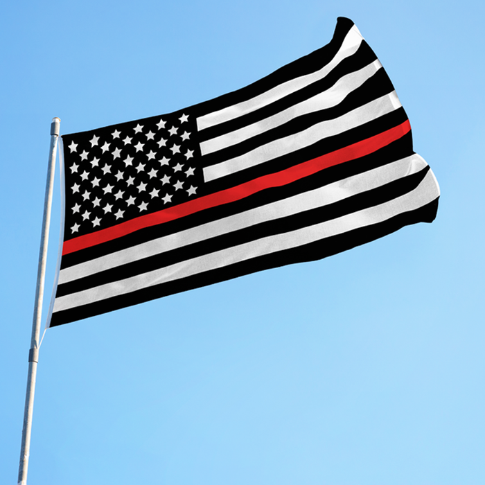 2x3' Thin Red Line Polyester Flag - Made in USA