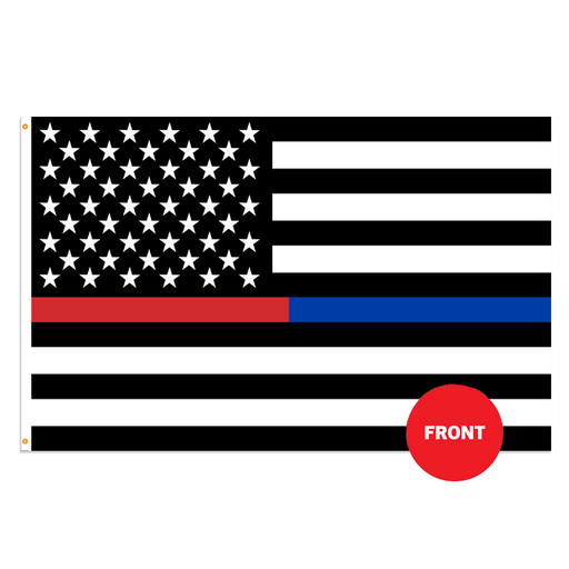 Thin Red And Blue Line US Polyester Flag