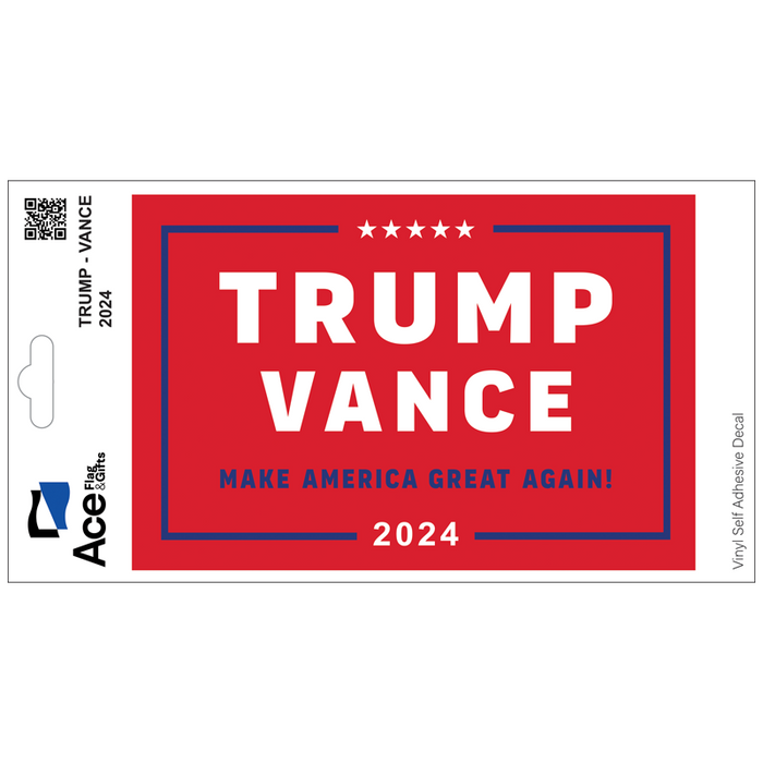 Trump Vance 2024 Red Decal - Made in the USA