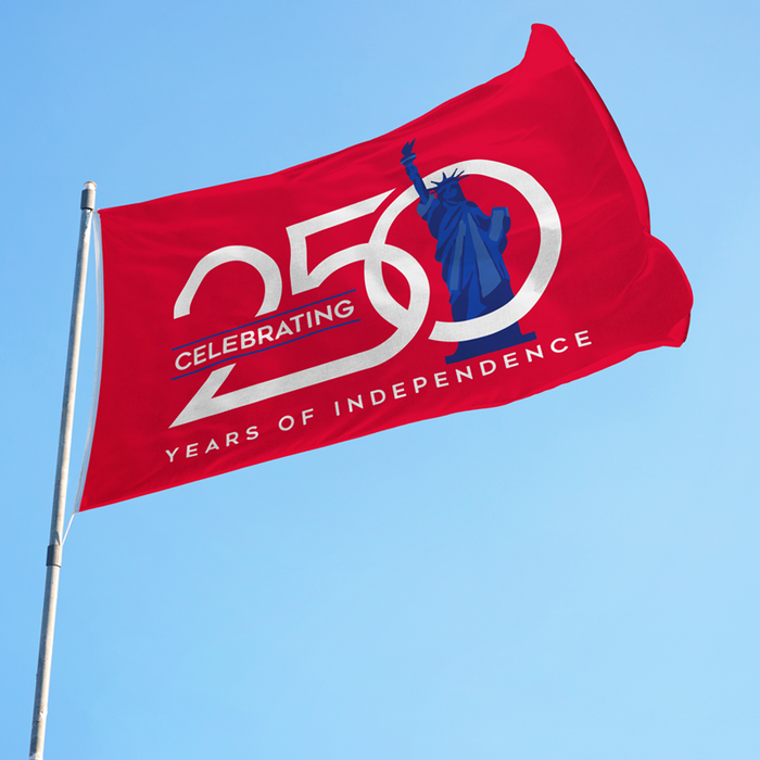 Red Liberty America 250 Polyester Flag