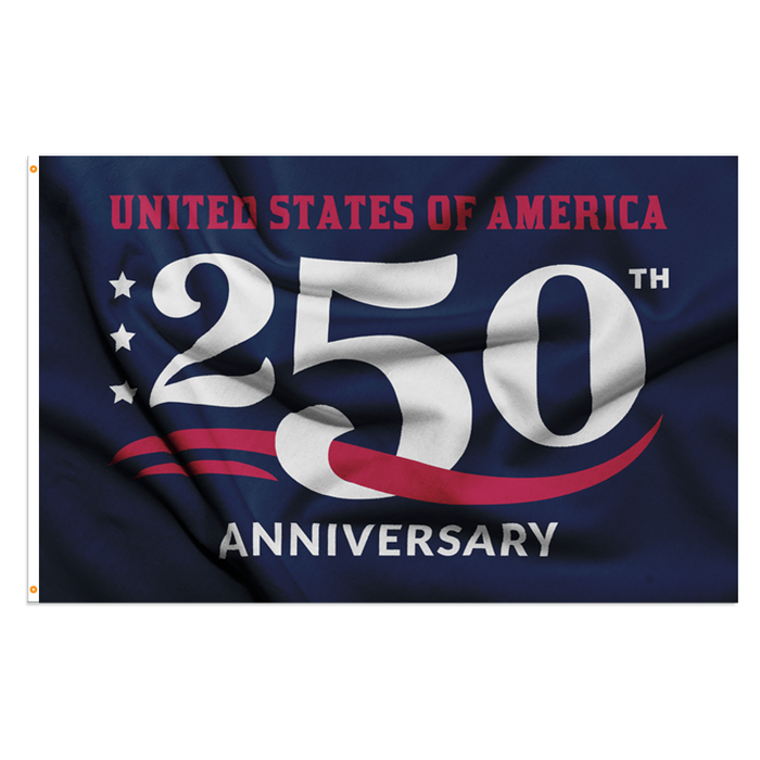 *Pre-Order* America 250 Blue Wordmark Polyester Flag - Made in USA