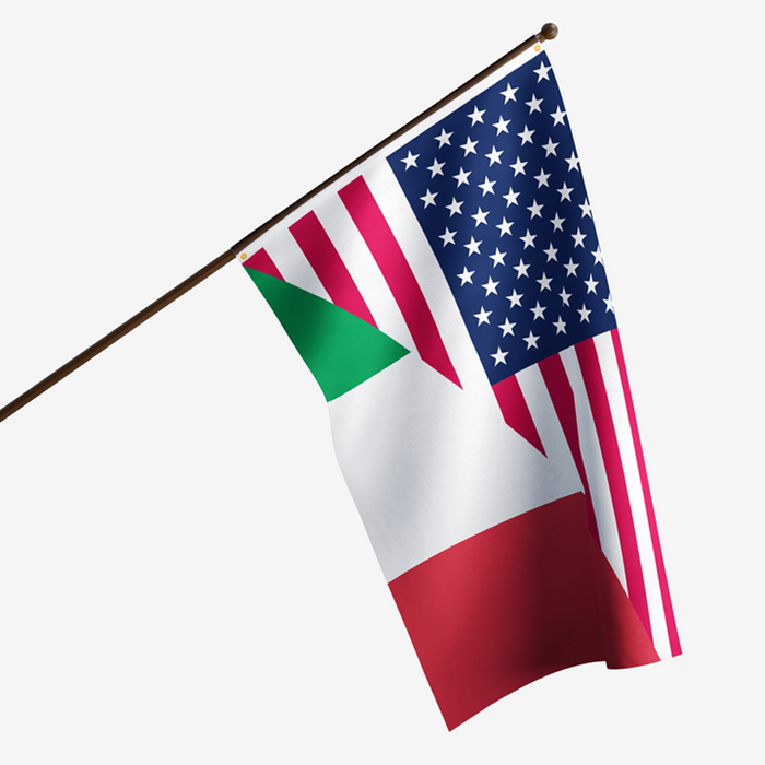 USA & Italy Friendship Polyester Flag - Made in USA