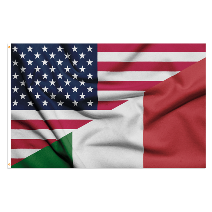 USA & Italy Friendship Polyester Flag - Made in USA