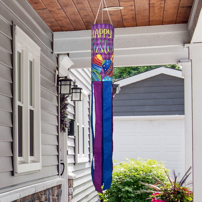 40" Painted Eggs Windsock