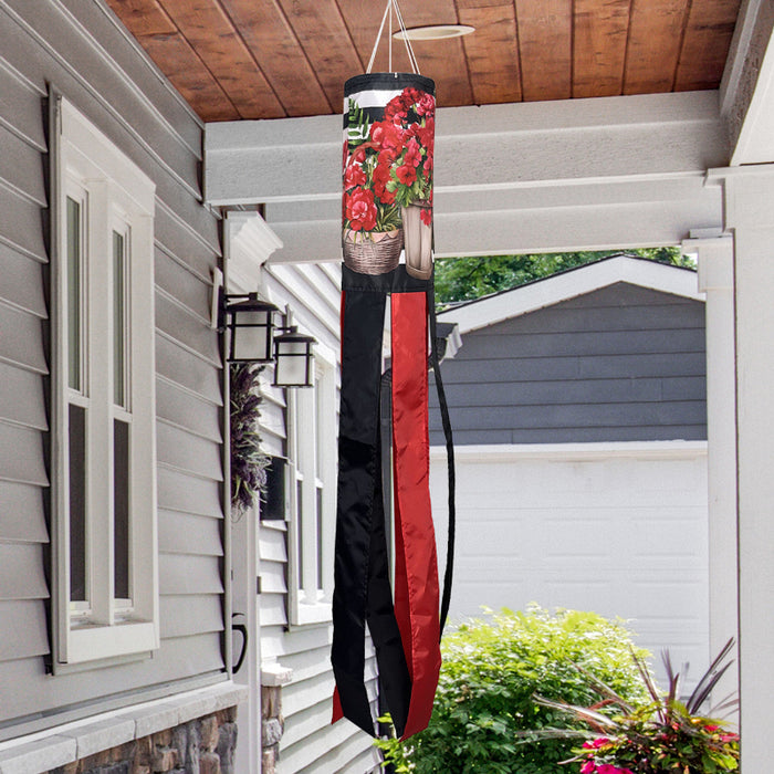 40" Striped Geraniums Windsock