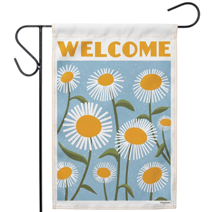 Welcome Daisy Garden Flag