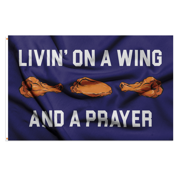Livin' On A Wing & A Prayer Blue Polyester Flag - Made in the USA