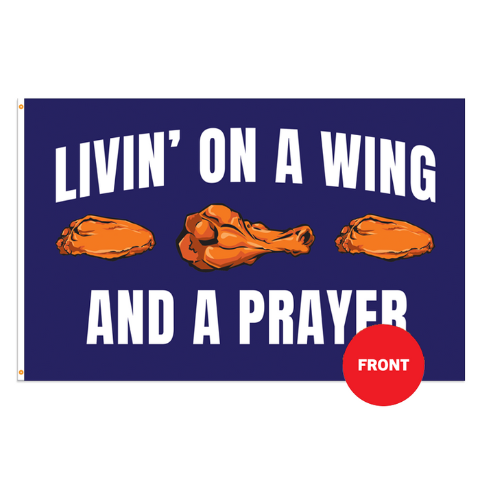 Livin' On A Wing & A Prayer Arched Polyester Flag - Made in the USA