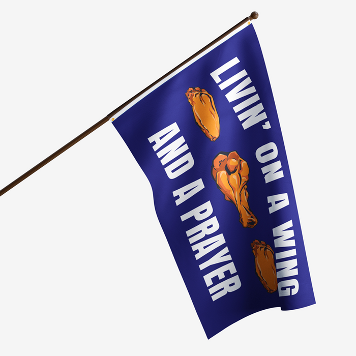 Livin' On A Wing & A Prayer Arched Polyester Flag - Made in the USA