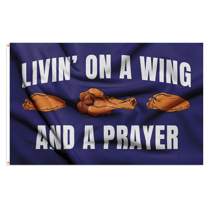 Livin' On A Wing & A Prayer Arched Polyester Flag - Made in the USA