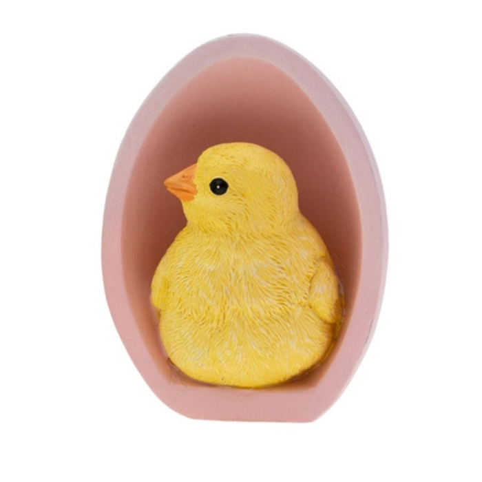 Baby Chick in Pink Egg Figurine