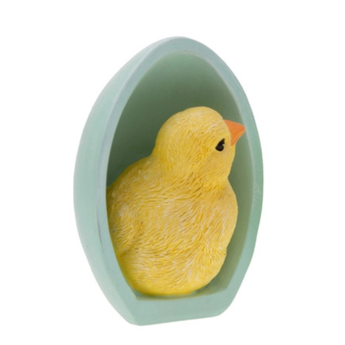 Baby Chick in Blue Egg Figurine