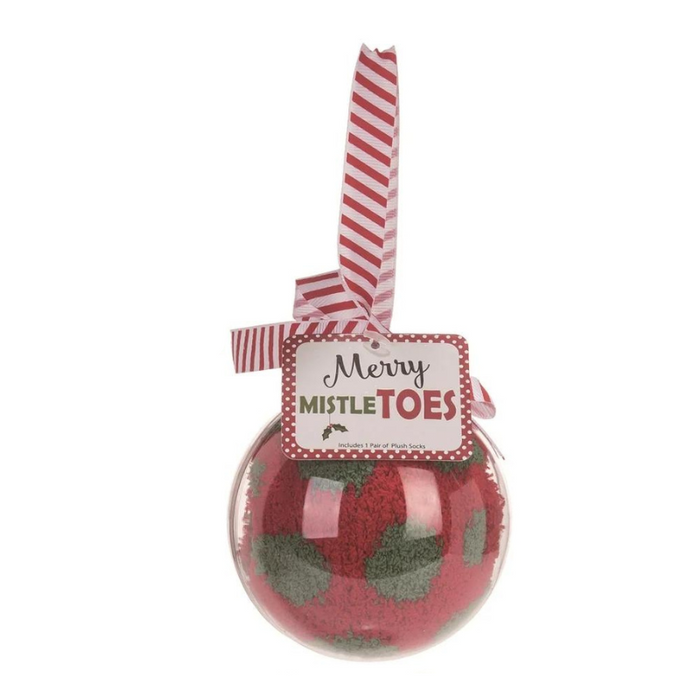 Green Polka Dots Christmas Socks in Ball Ornament