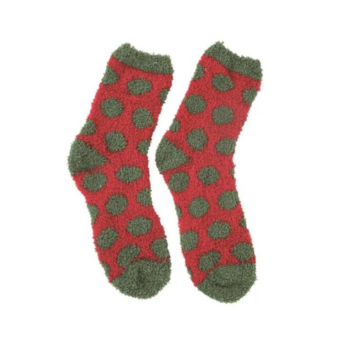 Green Polka Dots Christmas Socks in Ball Ornament