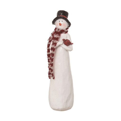 Small Hat Tall Scarf Snowman Figurine