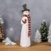 Large Hat Tall Scarf Snowman Figurine