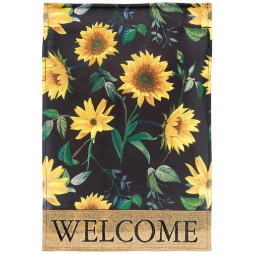 Sunflowers Welcome Applique Plus Garden Flag