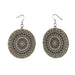 Blue Mandala Bamboo Earrings