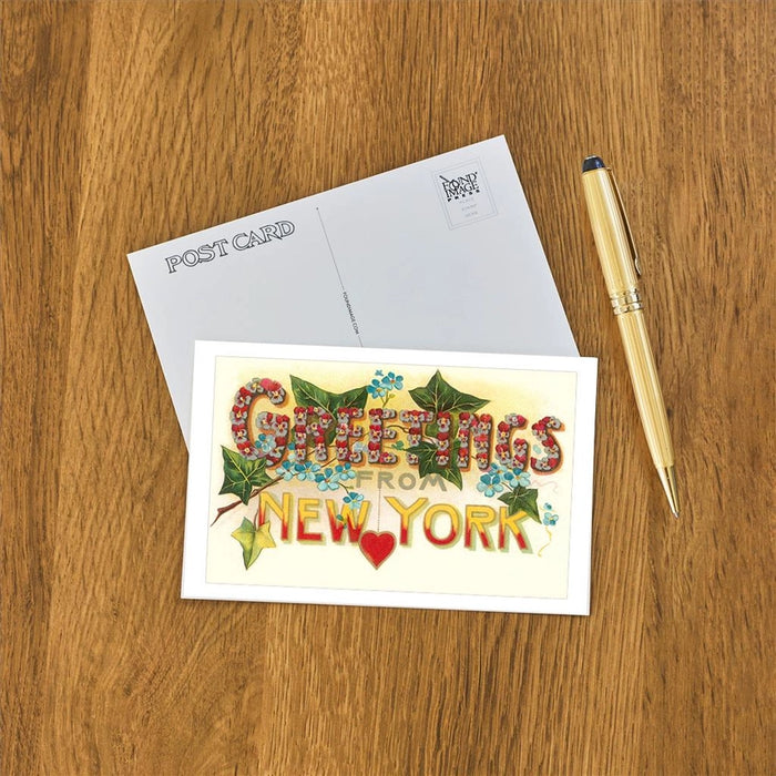 Floral Greetings From New York Postcard