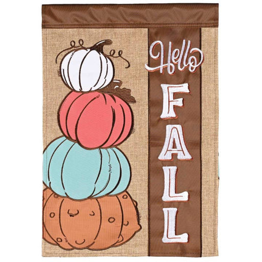 Multi-Color Pumpkins Hello Fall Garden Flag