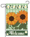 Welcome Sunflower Green Check Garden Flag