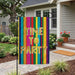 Time to Party Striped Garden Flag