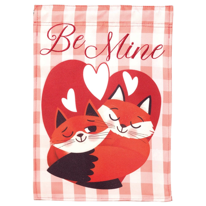 Be Mine Foxes Applique Banner Flag