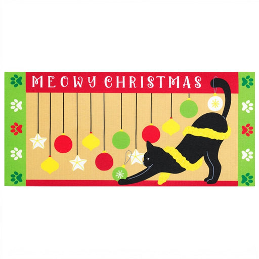 Meowy Christmas Burlap Mini Switch Doormat Insert