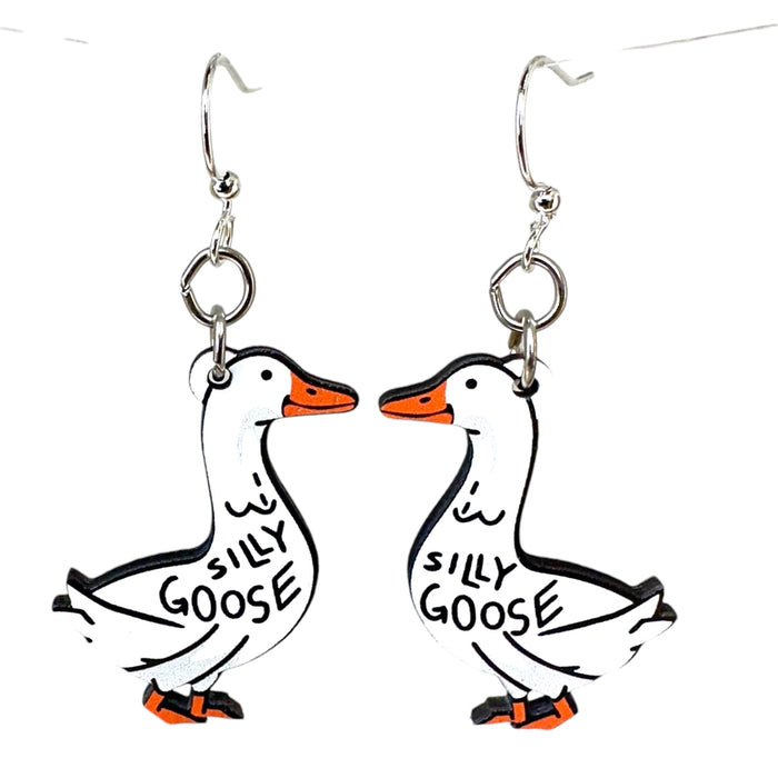 Silly Goose Wood Earrings