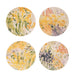 6.75" Yellow Lavender Ceramic Appetizer Plates - Set of 4