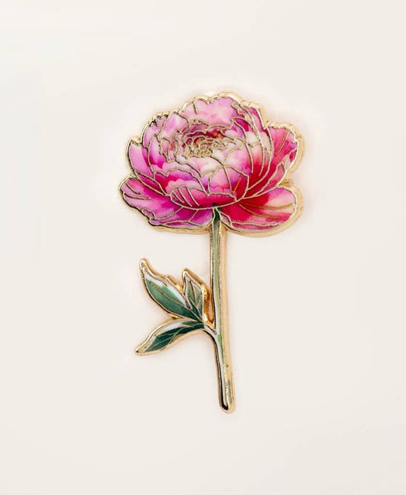 Pink Peony Enamel Lapel Pin