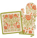 Poppies Folk Art Oven Mitt & Pot Holder Set