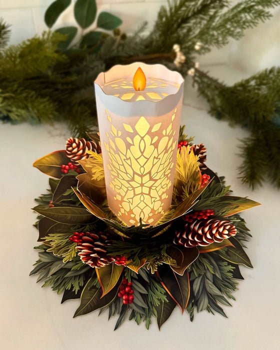 Holiday Light Up Candle Pop-Up Bouquet w/ Note Card