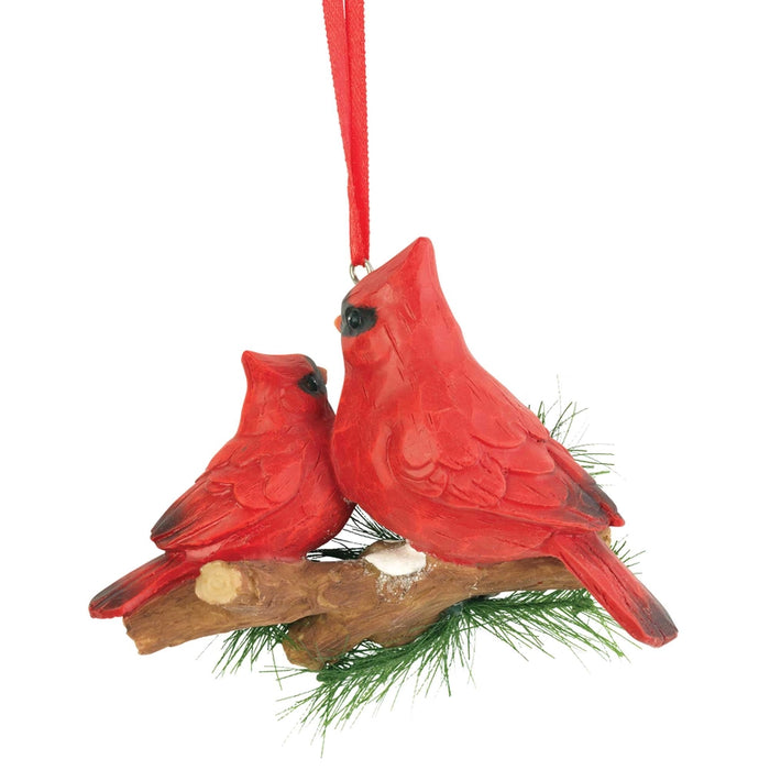 Red Birds on Pine Branch Ornament