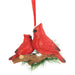 Red Birds on Pine Branch Ornament