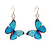 Blue Morpho Butterfly Wood Earrings