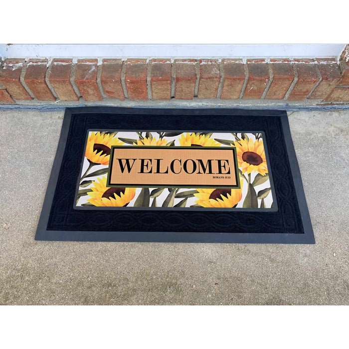 Sunflowers Romans 12:13 Mini Switch Doormat Insert