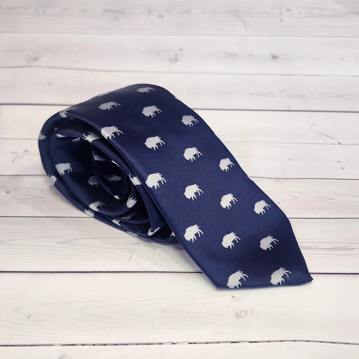 Navy Buffalo Polyester Neck Tie
