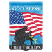God Bless Our Troops Applique Banner Flag