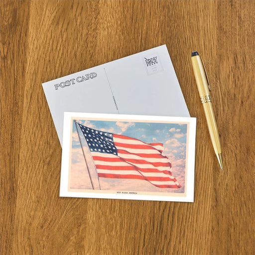 God Bless America US Flag Postcard