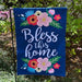 Bless This Home Floral Burlap Garden Flag