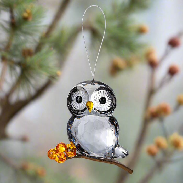 Teeny Owl Midnight Acrylic Ornament