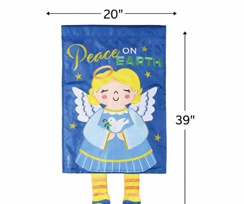 Peace on Earth Angel Crazy Legs Banner Flag