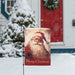 Garden flag with a vintage-style Santa Claus design and 'Merry Christmas' text.